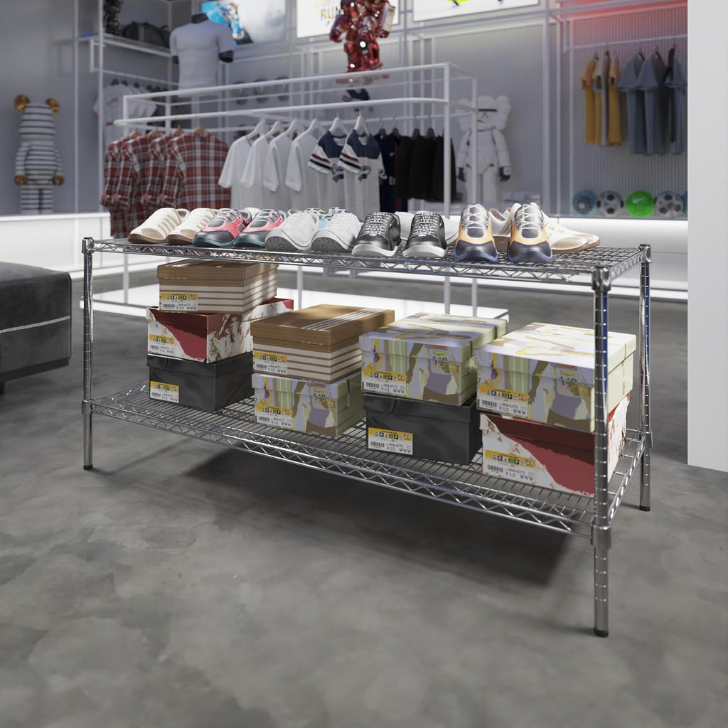 24" Deep x 60" Wide x 27" Height Wire Shelving Kit | 2-Tier | NSF Commercial Storage Rack Unit