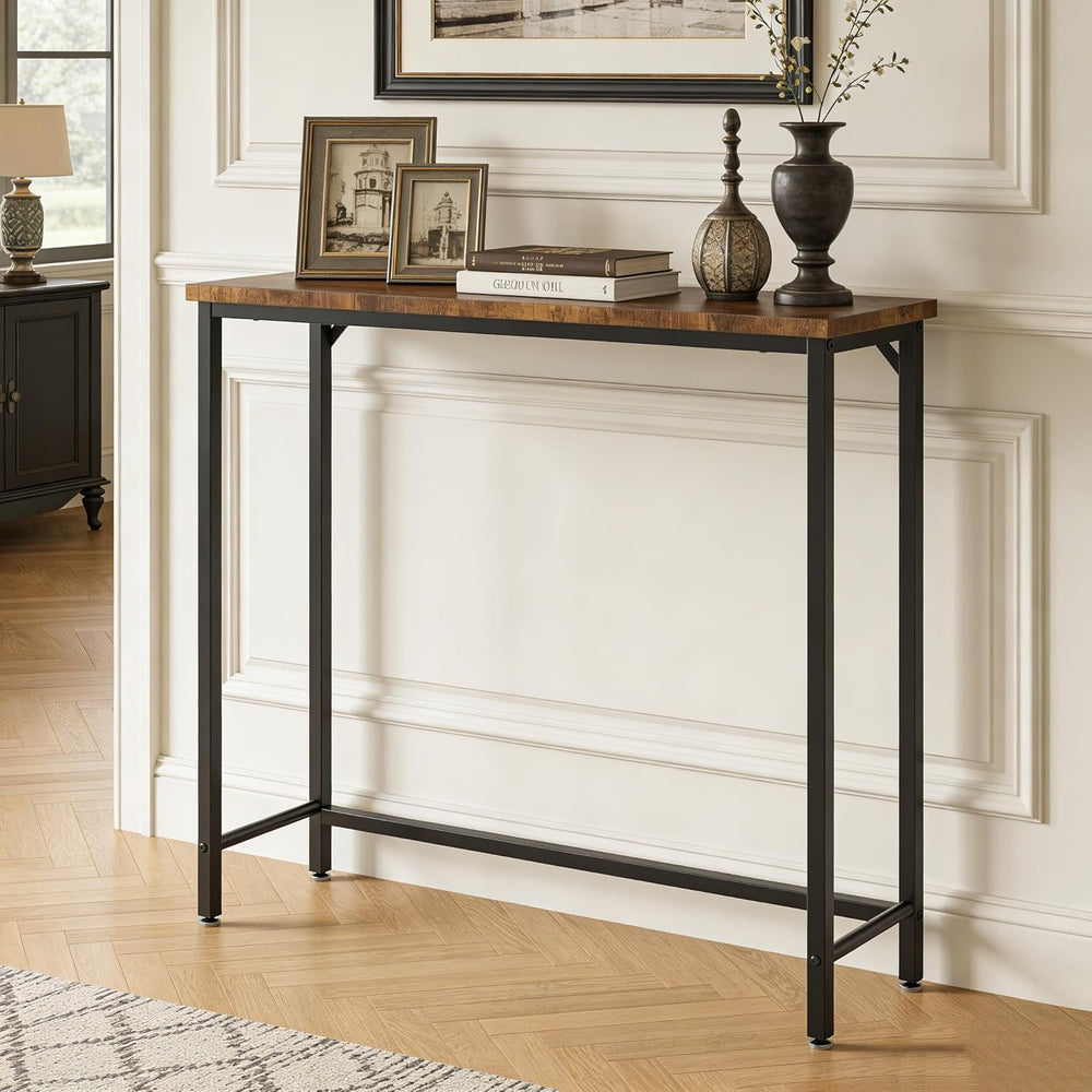 Narrow Entryway Console Table & Sofa Side Table - Industrial Hallway Tabl...