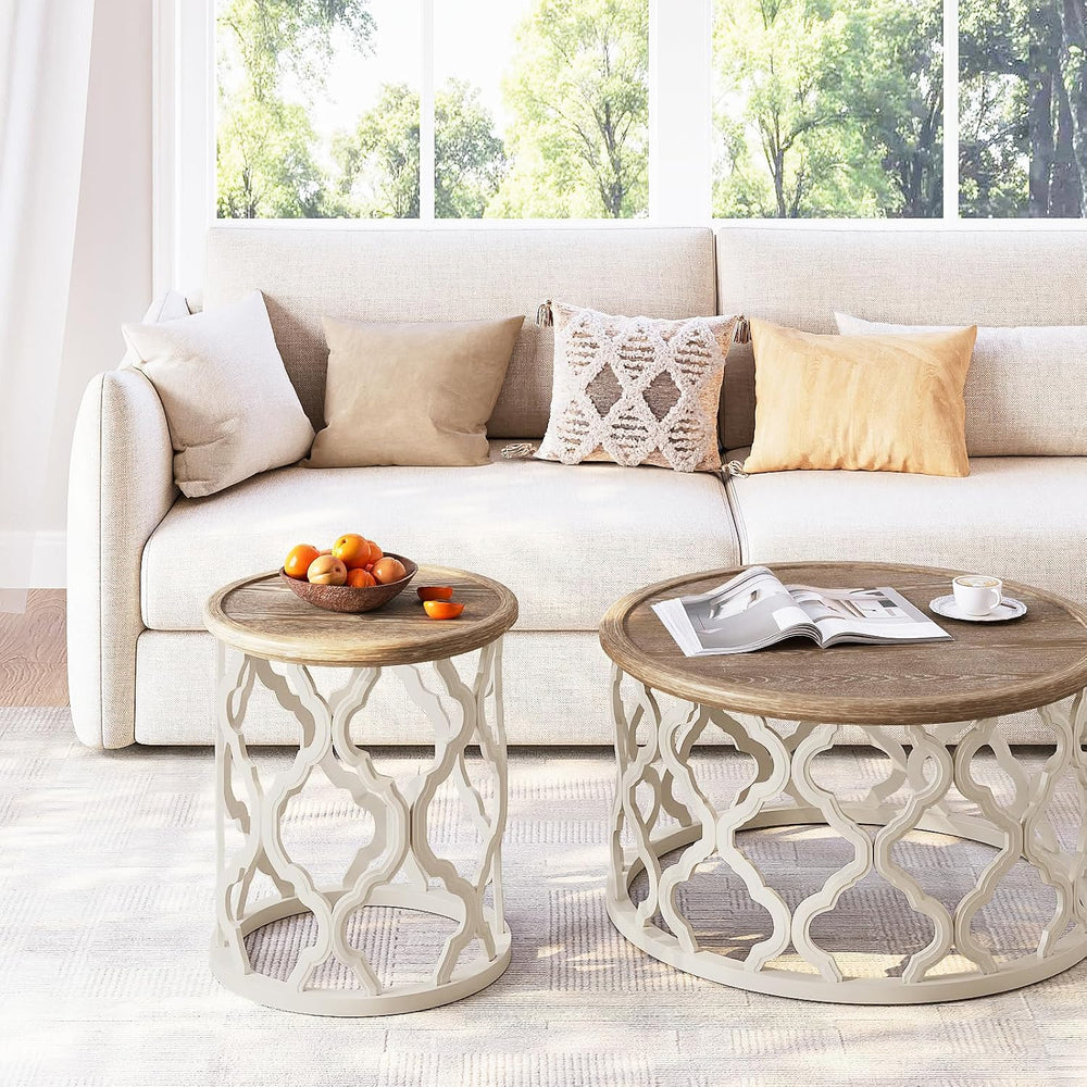 karlott Farmhouse End Table, 18.5'' French Country Round Side Table, ...