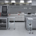 AmGood 12" Long x 24" Deep Stainless Steel Table with Casters