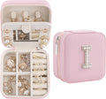 Birthday Gifts For Women, Initial Jewelry Box, Travel Jewelry Case, Gifts for Wife Girlfriend, Small Travel Jewelry Organizer, Gift for Girls, Graduation Gifts for Her, Bridesmaid Gifts