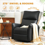 Power Swivel Rocker Recliner Chair for Nursery, Upholstered 270° Swivel Glider Chair with USB Ports, Power Recliners for Small Spaces Living Room
