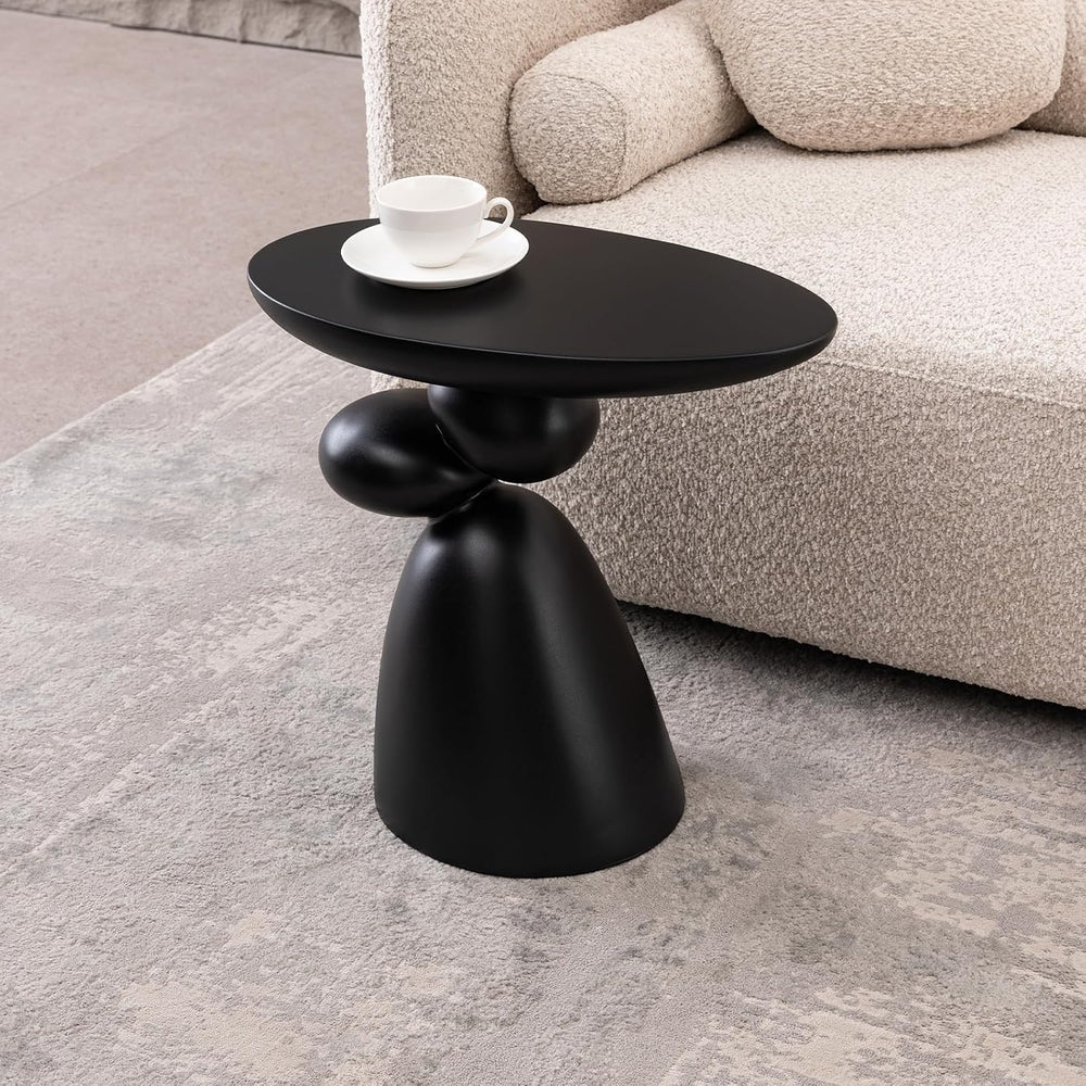 Coffee Table & 2 Side Tables Set, 47", Sculptural Base, Fiberglass, ...