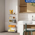 REGILLER 5-Wire Shelving Metal Storage Rack Adjustable Shelves,Standing Storage Shelf Units for Laundry Bathroom Kitchen Pantry Closet(Silver,11.8" D x 21.2" W x 53.5" H)
