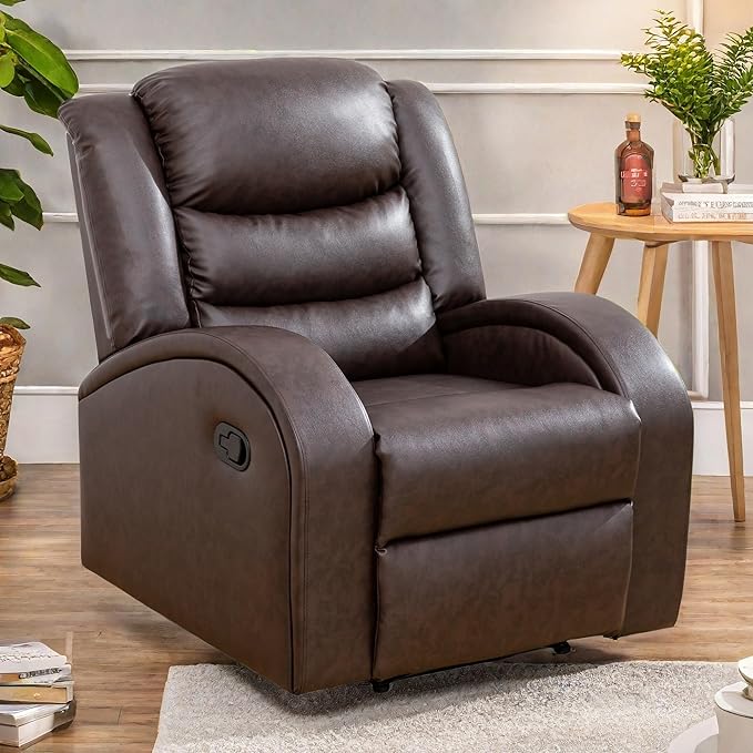 Power Recliner Chair, Leather Recliners with Home Theater Seating, Oversized Single Electric Recliner Sofa Breathable Living Room Chairs for Adults Reading Gaming, Red
