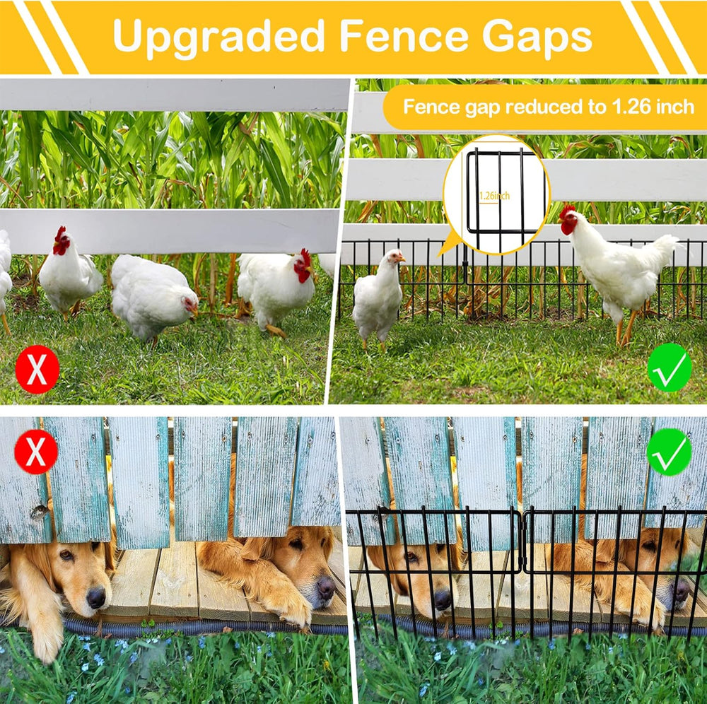 Animal Barrier Fence, 19 Pcs 12In(H) x 20.5Ft(L) Upgrade 1.26 in Gap Decorati...