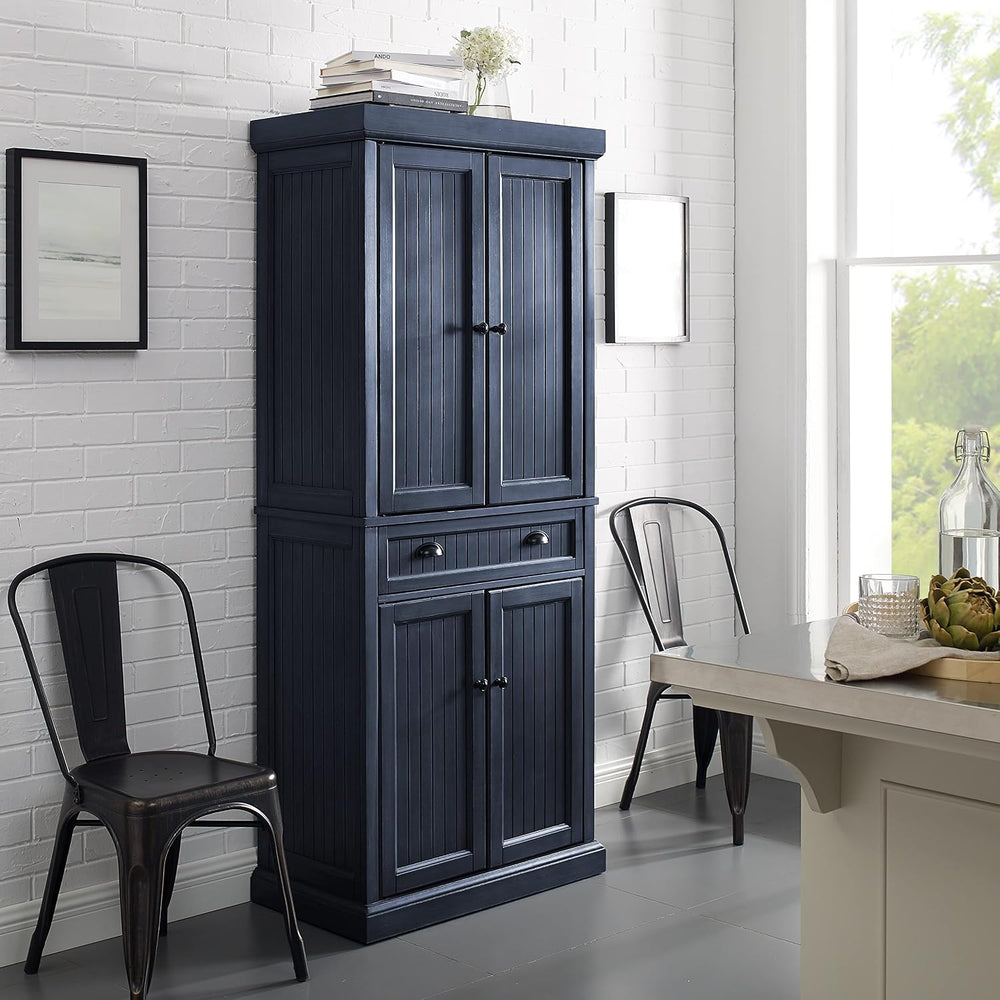 Crosley Furniture Seaside Coastal Pantry Storage Cabinet with Shelves, Kitche...