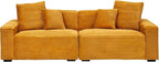 Ball & Cast 104" Modular Sectional Sofa,Comfy Loveseat Couch with 4 Pillows,Corduroy Fabric Upholstered Couches W/Deep Seat and Armrest,4 Seater Sectional Sofa for Living Room,Apartment,Orange