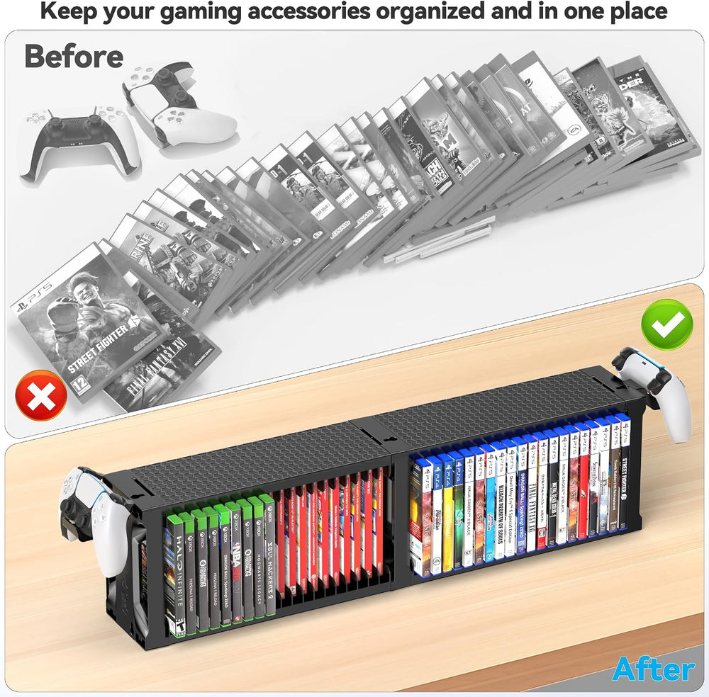 Video Game Disc Rack Tower Storage Holder Stand Universal for PS5/PS4/XBOX On...