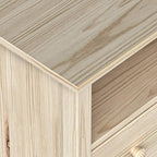 Handcrafted Solid Oak TV Stand Entertainment Center - Elegant Unfinished Media Console with Spacious Storage Drawers & Open Shelves - Sturdy Wood Cabinet Fits TVs up to 55 Inches