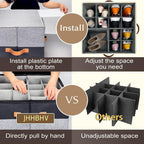 2 Pack Shoe Organizer for Closet with Adjustable Divider Shoe Storage Box | Fits 16-32 Pairs Stackable Foldable Shoe Bin with Clear Cover for Sneaker Boot Heel Sandal Dorm Space Saving Black and Grey