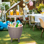 Vipush Outdoor Cooler Table, 10 Gal Adjustable Height Patio Bar Table | 3-in-1 Ice Cooler, Cocktail Table and Pool Deck Cool Bar for Party,Patio, Poolside and Backyard Garden Decor