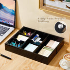 1 PC Acrylic Desk Drawer Organizer 2 Inch Height Expandable Drawer Organizer Trays with 8 Adjustable Compartments Desk Accessories for Makeup Silverware Office Bathroom(Black,Classic)