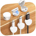 6 Pack Silicone Cord Organizer, Adjustable Magnetic Cable Clips, Strong Adhesive Cable Management Under Desk Wire Hider, Cord Holder for Nightstand, Desk, Wall, Home Office (White)