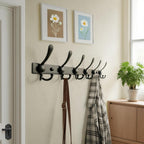 Dseap Coat Rack Wall Mount 2.0 Pro: 24” Long, 3X Tougher, Heavy Duty Stainless Steel Wall Coat Hanger with 6 Tri Hooks for Clothes Jackets Hats Entryway Closet, Black, Pack of 2