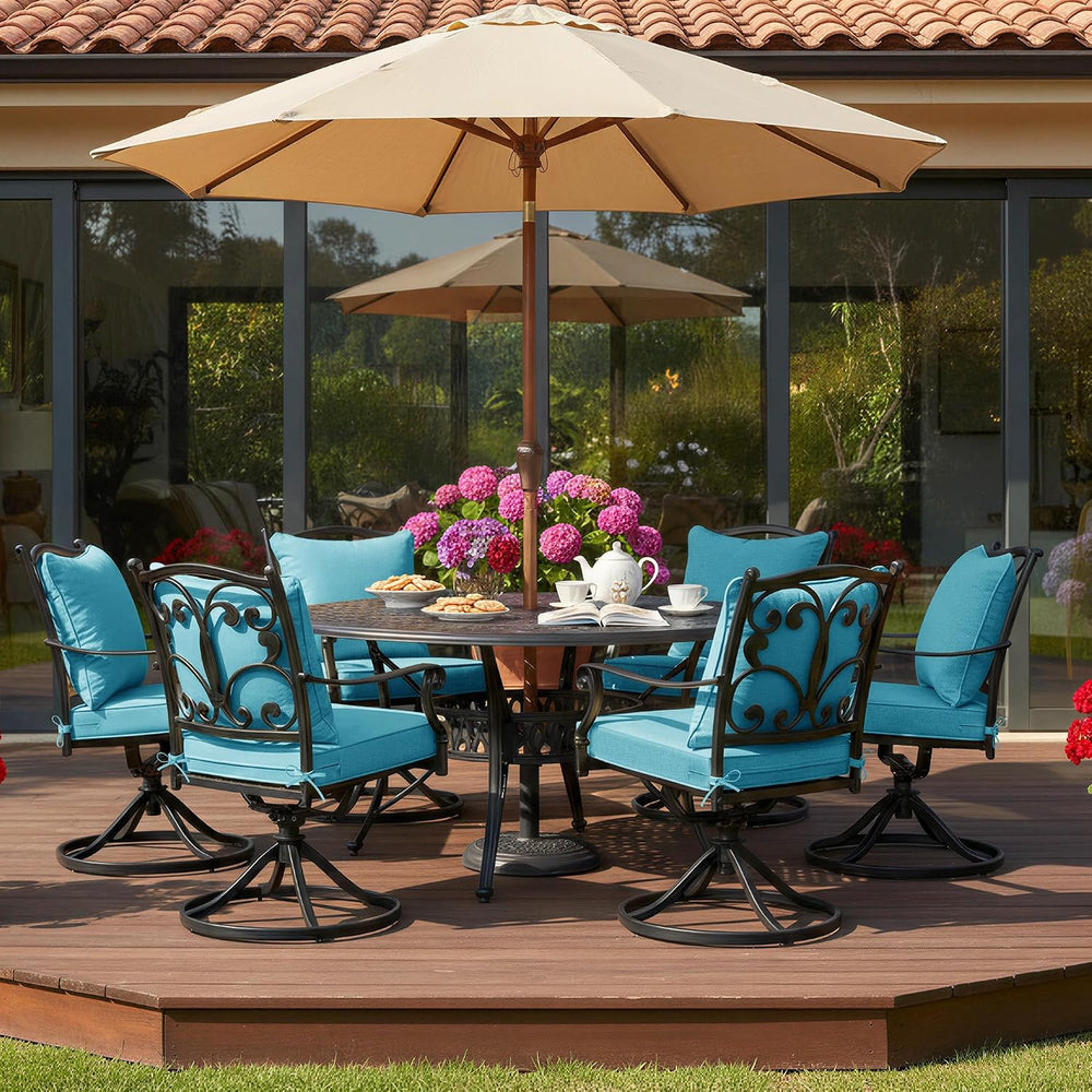 Summsun Faux Linen Outdoor Chair Cushions, Water Resistant Backrest and Deep ...