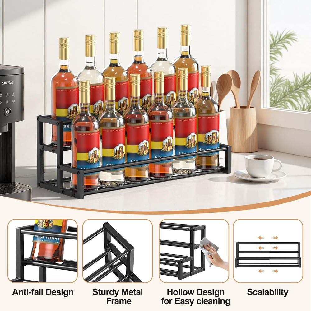 Expandable Coffee Syrup Organizer, Enlarged 6-12 Bottles Syrup Stand | Width ...