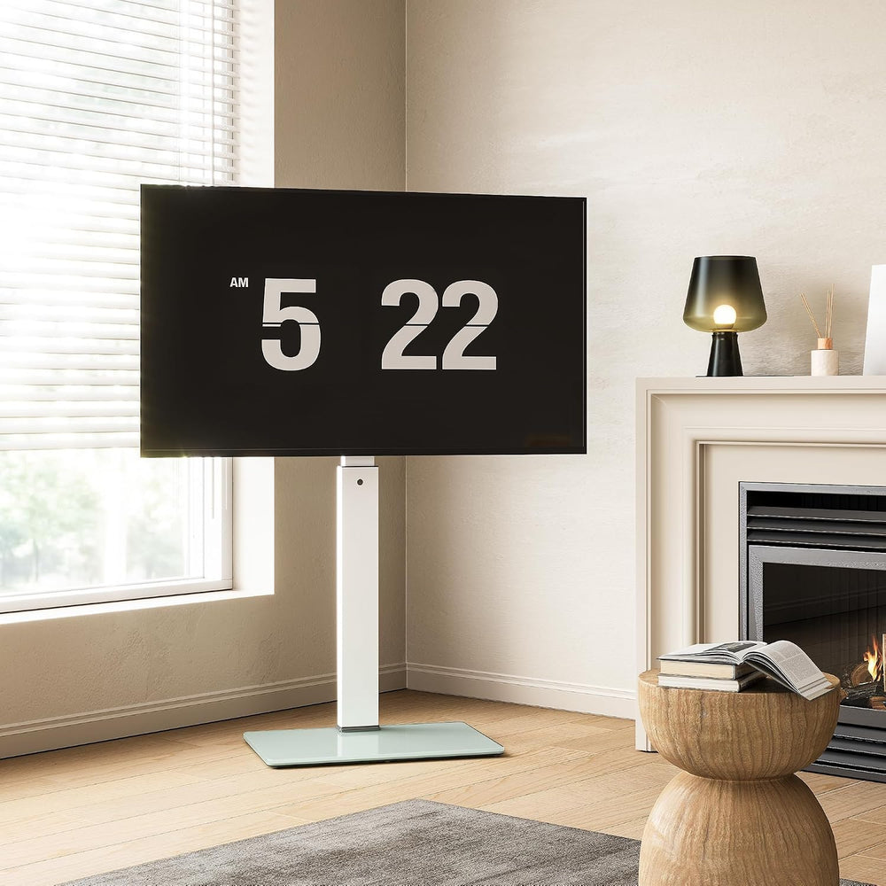 FITUEYES Swivel Floor TV Stand with Mount for TVs 37-75 Inch TVs, White | Uni...