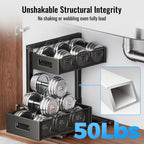 Under Sink Organizer, Silk-Smooth Metal Sliding Drawer Organizers and Storage Rack, Pull Out Cabinet Shelf for Kitchen, Bathroom, Pantry, Cabinet, Closet