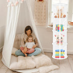 Libeder Stuffed Animal Storage, Mesh Hanging Storage Space Saver Bags Organizer,Foldable Storage Organizer 4 Compartments Toy Storage Basket for Kids Room Bathroom
