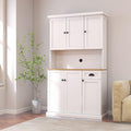 71" Kitchen Pantry Cabinet with Microwave Countertop, Freestanding Storage Hutch with 6 Doors, 1 Drawer & Adjustable Shelves for Dining Room & Kitchen