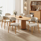 Dining Chairs Set of 4 for Kitchen Dining Table Mid Century Modern Farmhouse Upholstered Linen Dining Room Chairs with Metal Legs, Original Beige