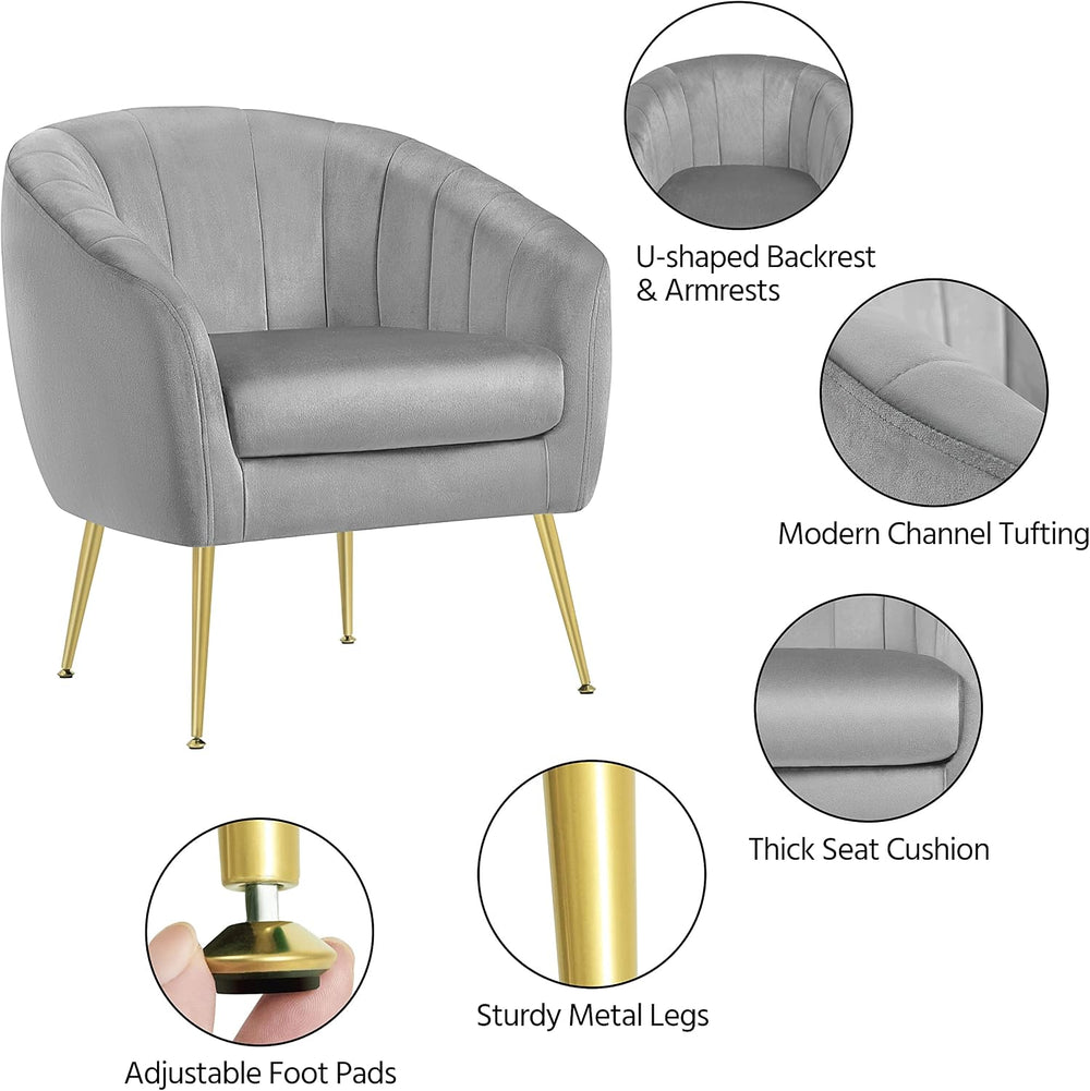 Yaheetech Barrel Accent Chairs Set of 2, Modern Cozy Vanity Chairs, Gray