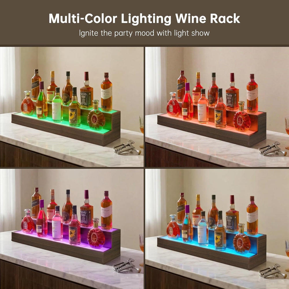 Cubehom Wine Rack LED Liquor Bottle Display Shelf for Home Bar Stand Decor | ...