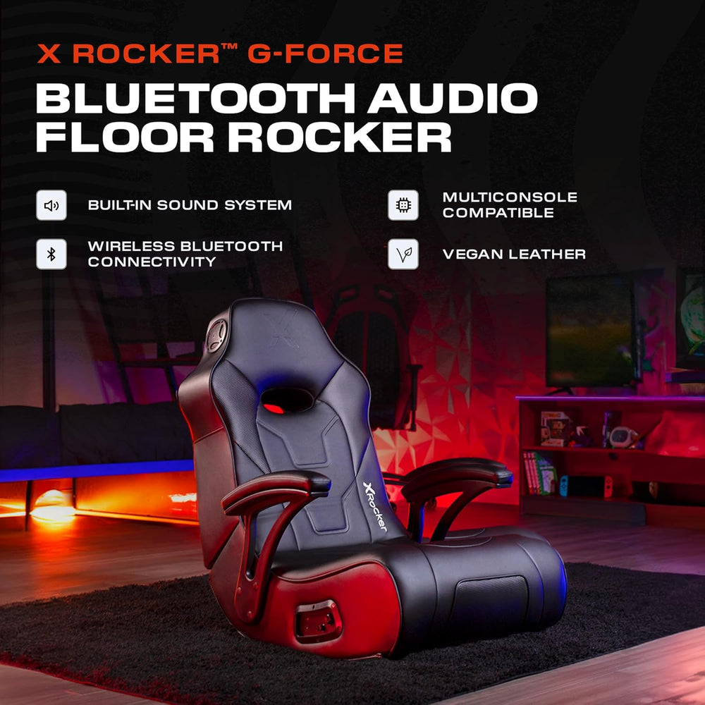X Rocker Video Gaming Floor Rocker Chair, Built-in Audio, College Dorm Essent...