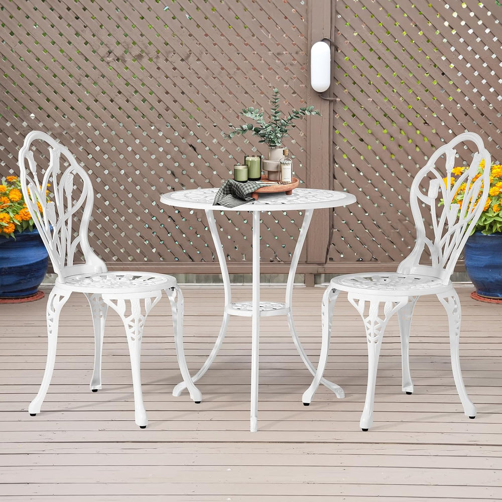 VINGLI 3 PCS Outdoor Bistro Set, Outdoor Patio Set, All-Weather Cast Aluminum...