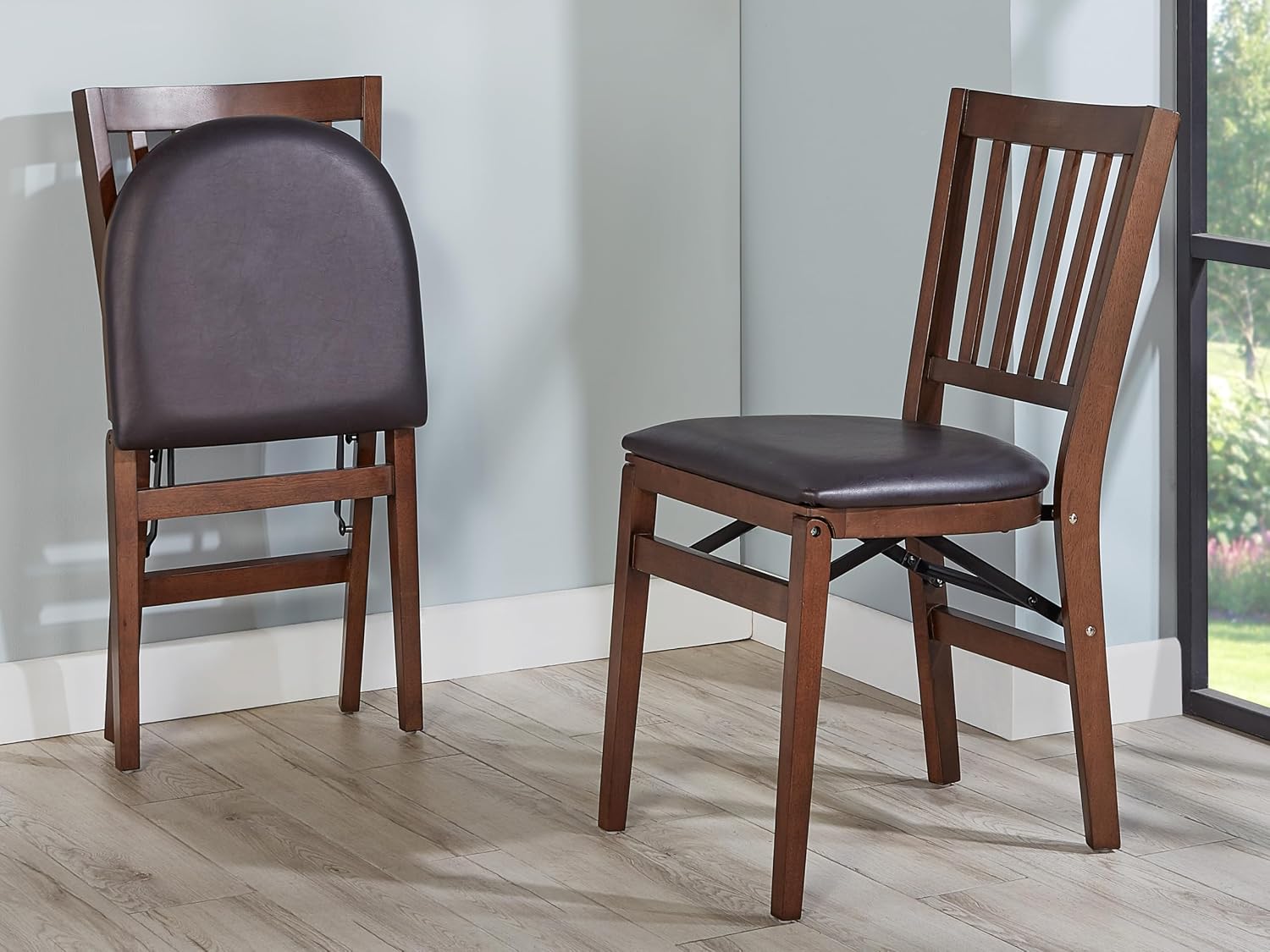 Stakmore School House Folding Chair, Walnut (Set of 2)