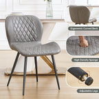 Dining Chairs Set of 4, Comfy Modern Dining Chairs with Thick Cushions, Upholstered Fabric Kitchen Side Chairs with Adjustable Metal Legs for Dining Room (Light Grey)
