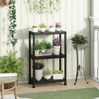 Giantex 3-Tier Heavy-Duty Plastic Storage Shelves, Freestanding Garage Shelving Unit, Multi-Use Organizer Rack for Pantry, Kitchen, Laundry, No-Tool Assembly, Black (1,24" x 12.5" x 37")