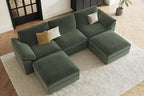EASE MOOSE Sectional Modular Sofa,FSC Certified Oversized U Shape Sectional Couch Wide Deep seat Sectional Sofa,Green