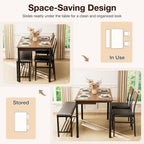 43.3" Dining Table Set for 4 with Drawer Storage, Dining Table with Chairs and Upholstered Bench, Lower Shelf, Space-Saving Wooden Table for Apartment, Kitchen, Dining Room