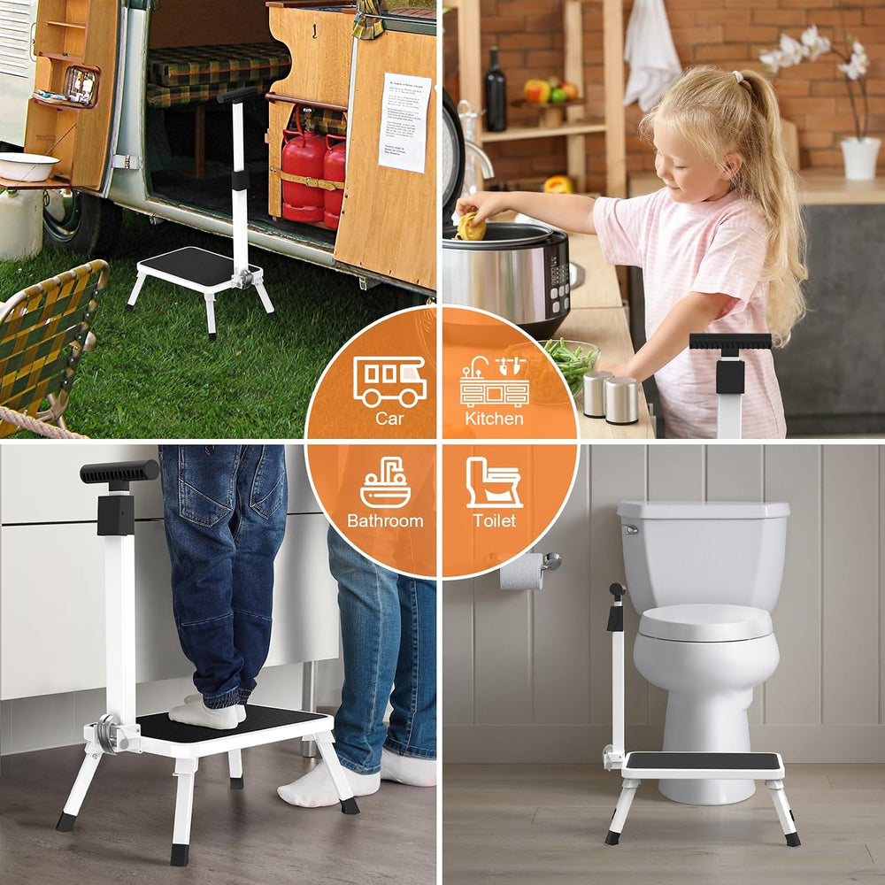 Step Stools for Adults, Foldable Step Stool with Handle for Elderly Seniors S...
