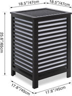 SMIBUY Double Laundry Hamper with Lid, 120L Bamboo Laundry Basket with Removable Liner Bag, 2-Section Clothes Divider Laundry Sorter for Laundry Room, Bathroom, Bedroom (Black)