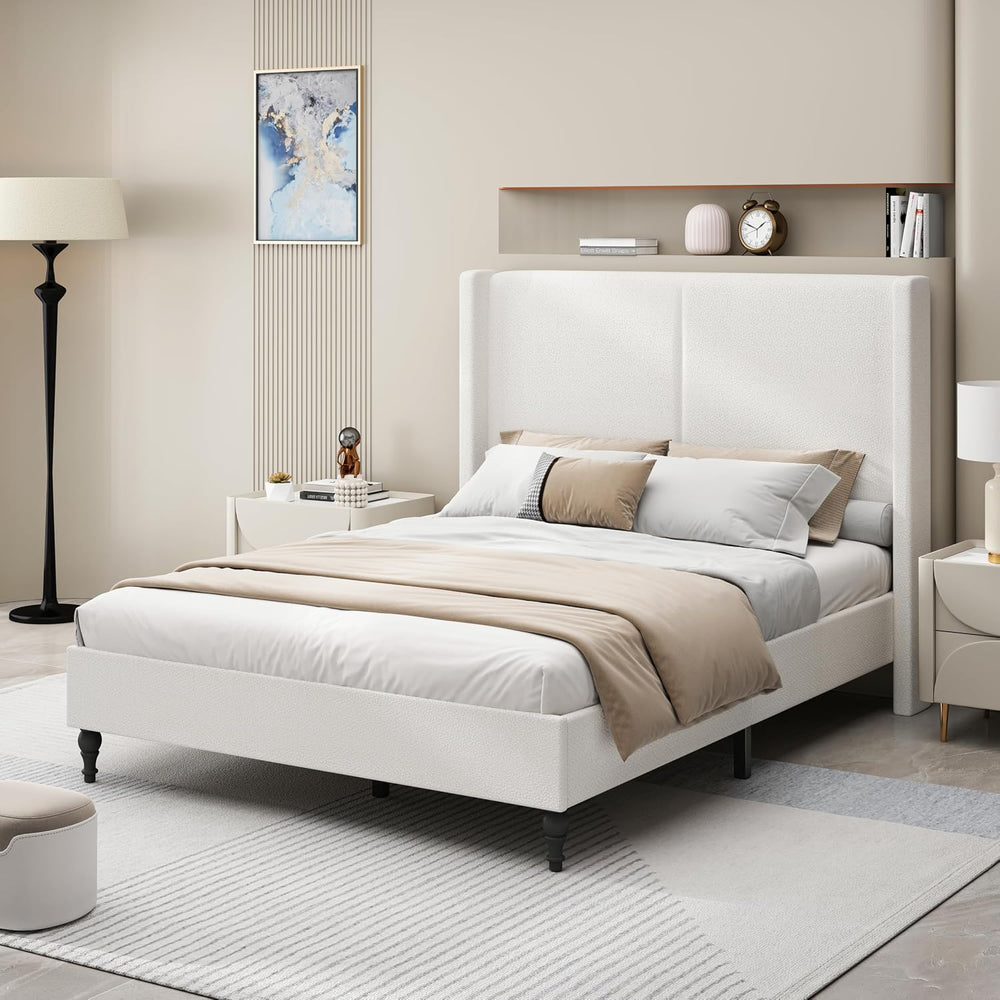 GDFStudio Jabodt 55.5"H Tall Headborad, Queen Size Bed Frame, Upholstere...