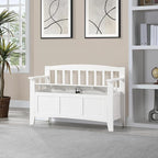 OSP Home Furnishings Metro Mission Style Wood Entry Way Bench with Storage, Sierra Snow White Finish