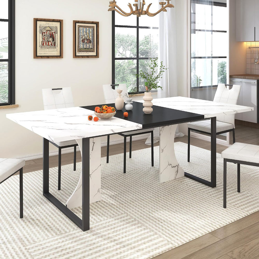 chartustriable 7PCS Dining Table Set with 6 Chairs for 4 5 6 People, 71"...