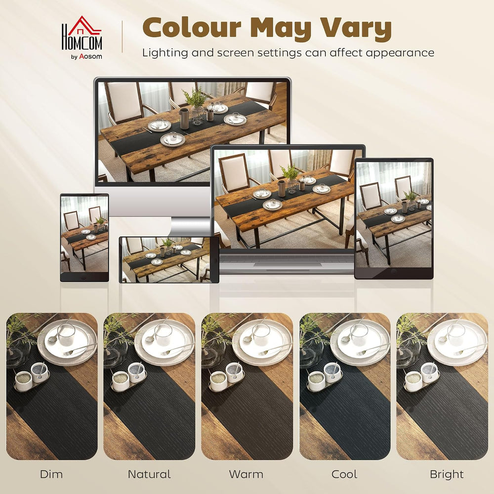 HOMCOM Industrial Dining Table for 8 People, 70.9" Long Rectangular Kitc...