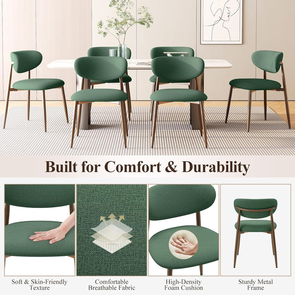 MALOL Upholstered Dining Room Chairs Set of 2, Kitchen Chairs with Metal Legs...