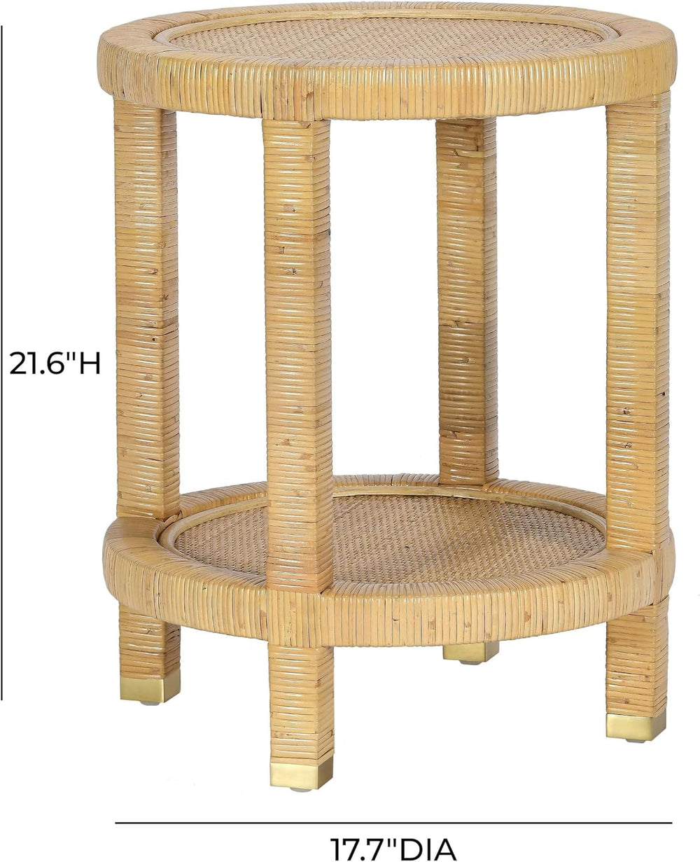 First of a Kind Side Table in Natural Brass