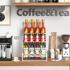 THYGIFTREE Coffee Syrup Rack Organizer 3-Tier 12 Syrup Bottles Holder Stand for Coffee Bar Station Storage Shelves for Syrup, Wine, Dressing for Kitchen, White