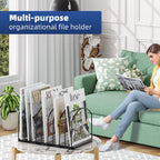 Simple Trending 9 Section Metal File Sorter Organizer for Desk Home Office, Black