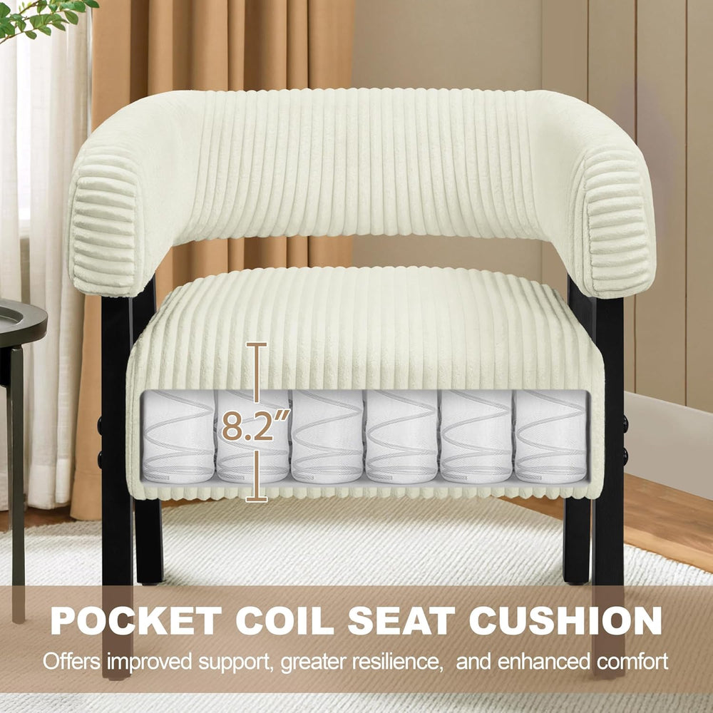 Yaheetech Accent Living Room Chair with Pocket Coiled Seat Set of 1 | Sofa Ar...