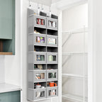 Simple Houseware Extra Large Heavy Duty 10 Pockets Over the Door Organizer | 80 lbs Capacity for Pantry, Closet, Bathroom, 5 Clear Window Pockets