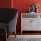 Modern Kitchen Pantry, Storage Sideboard Buffet Server Cabinet with 2 Doors, White, Easy to Maintain, for Dining Room
