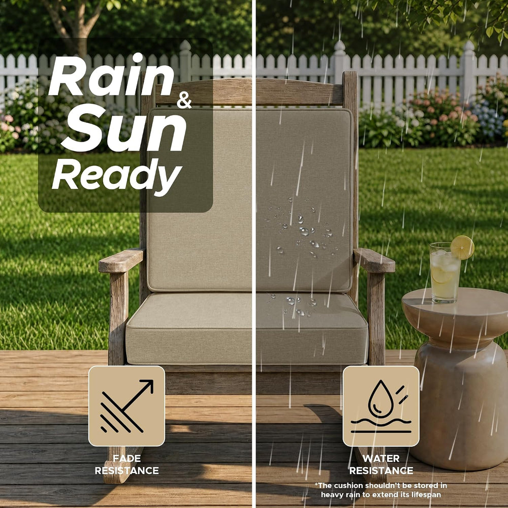 Outdoor Chair Cushions Set of 2, Water-Resistant & Fade-Resistant, Patio ...