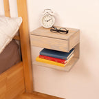 Floating Nightstand Side Accent or End Table with Storage Drawer, Wood Bedside Shelf, Handmade Floating Table, Nightstand Shelf (Istanbul)